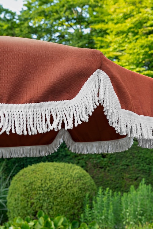 Sonnenschirme 8 sonnenschirm rostrot fransen weiss